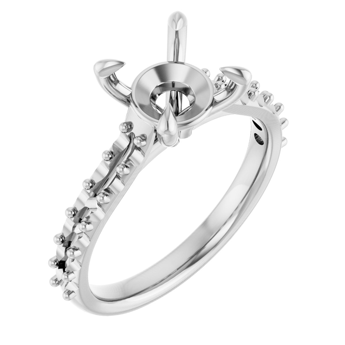 Claw-Prong Accented Engagement Ring