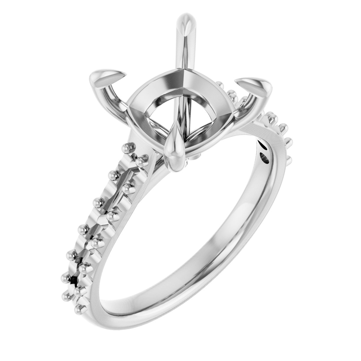 Claw-Prong Accented Engagement Ring