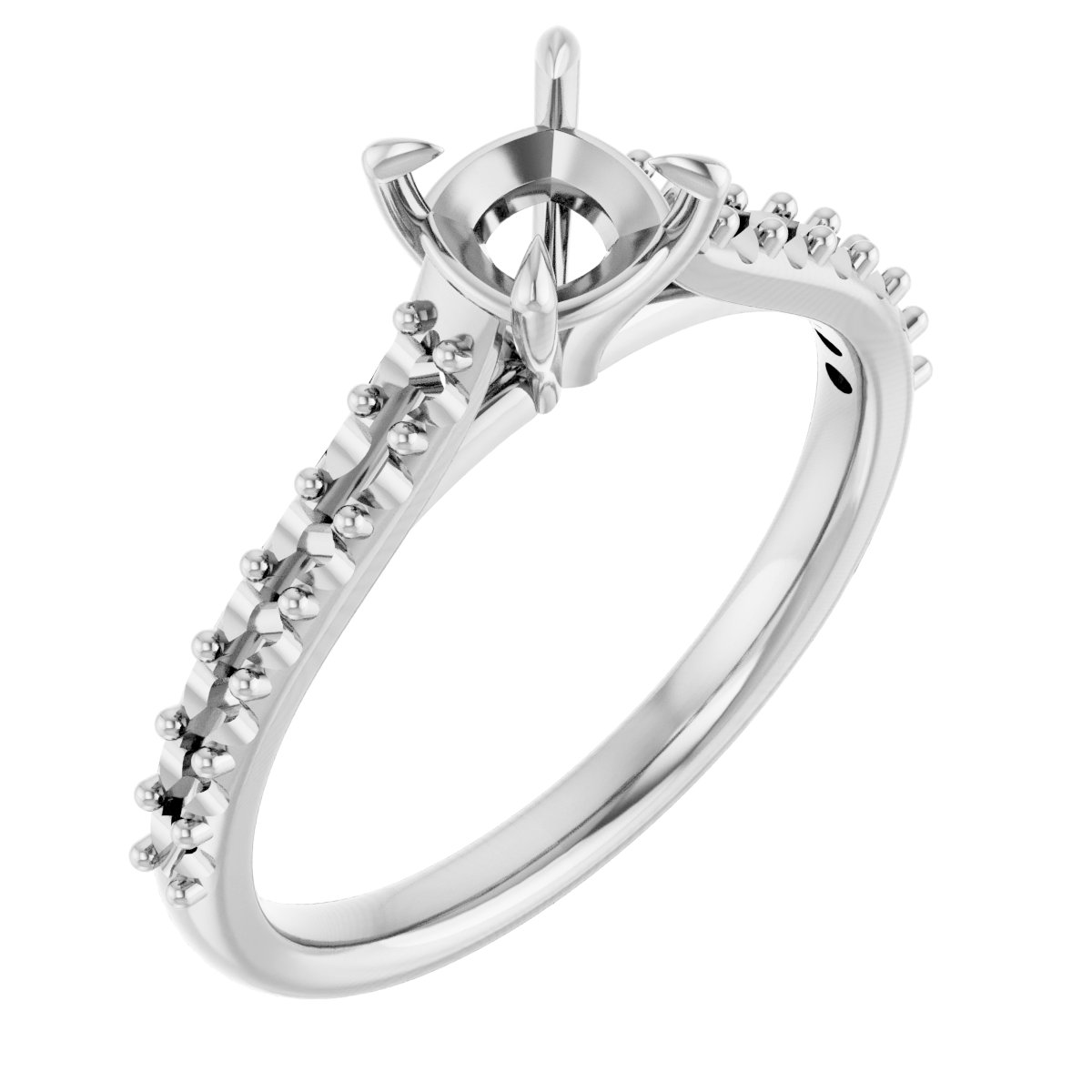 Claw-Prong Accented Engagement Ring