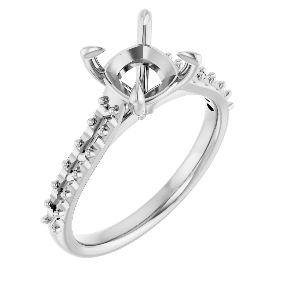 Claw-Prong Accented Engagement Ring