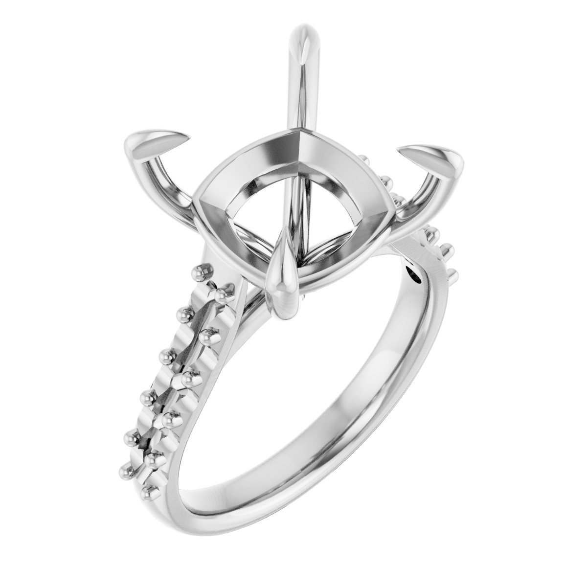 Claw-Prong Accented Engagement Ring