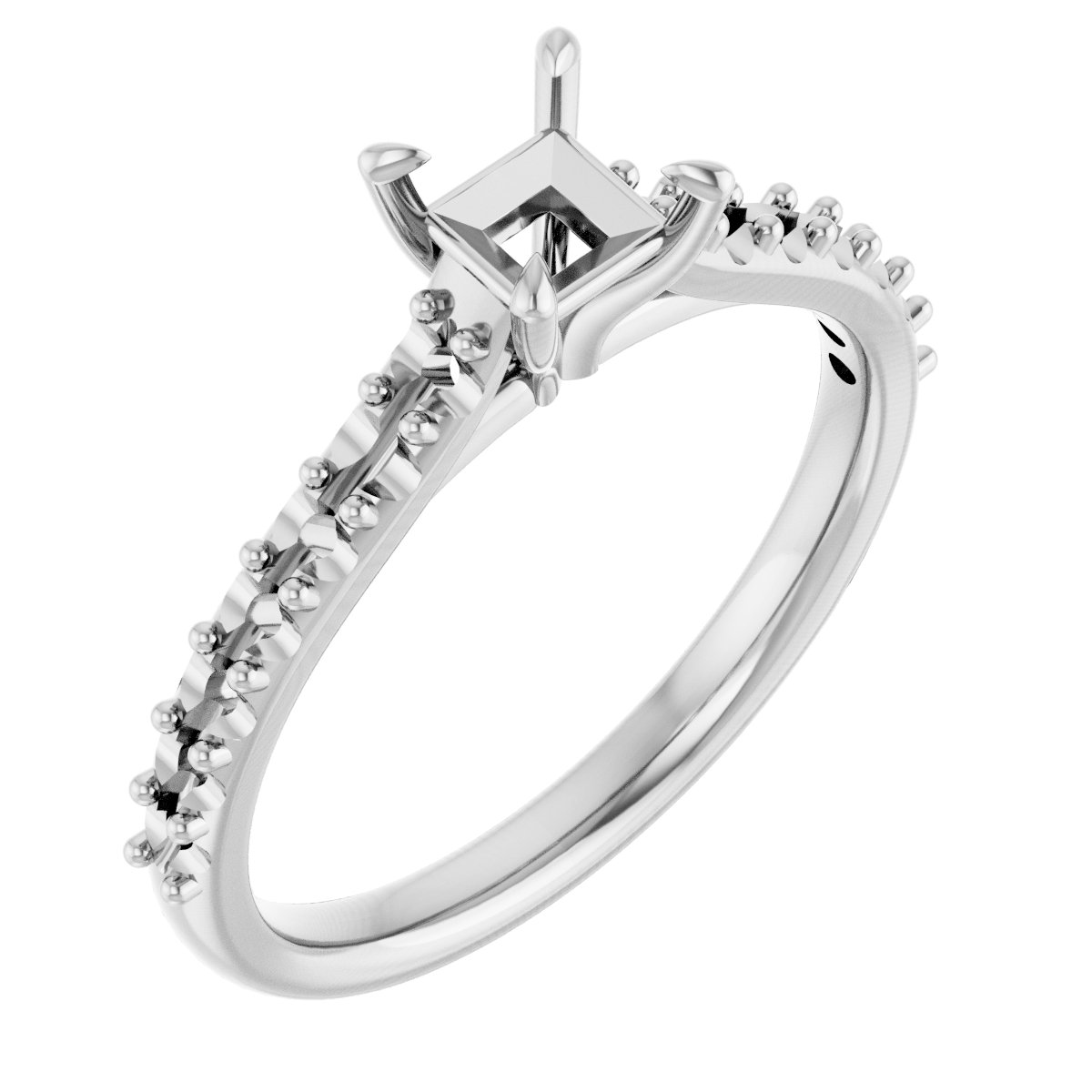 Claw-Prong Accented Engagement Ring