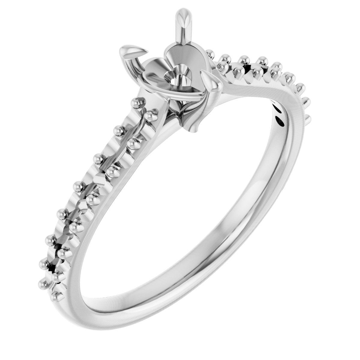 Claw-Prong Accented Engagement Ring