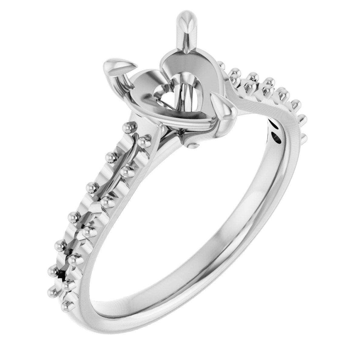 Claw-Prong Accented Engagement Ring