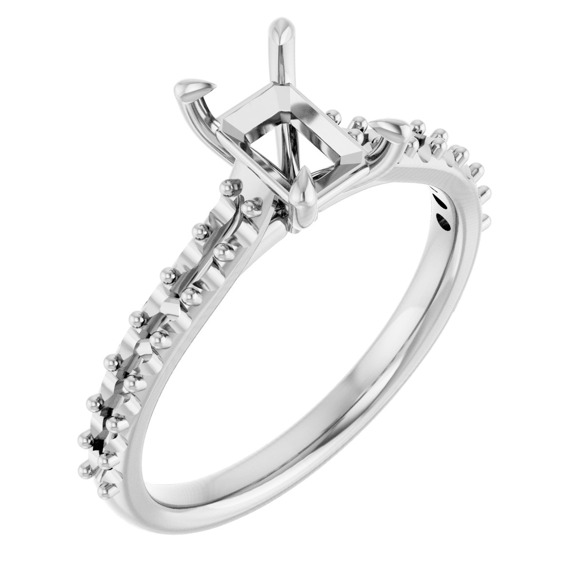 Claw-Prong Accented Engagement Ring