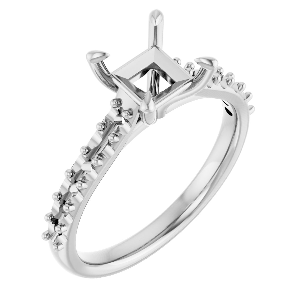 Claw-Prong Accented Engagement Ring