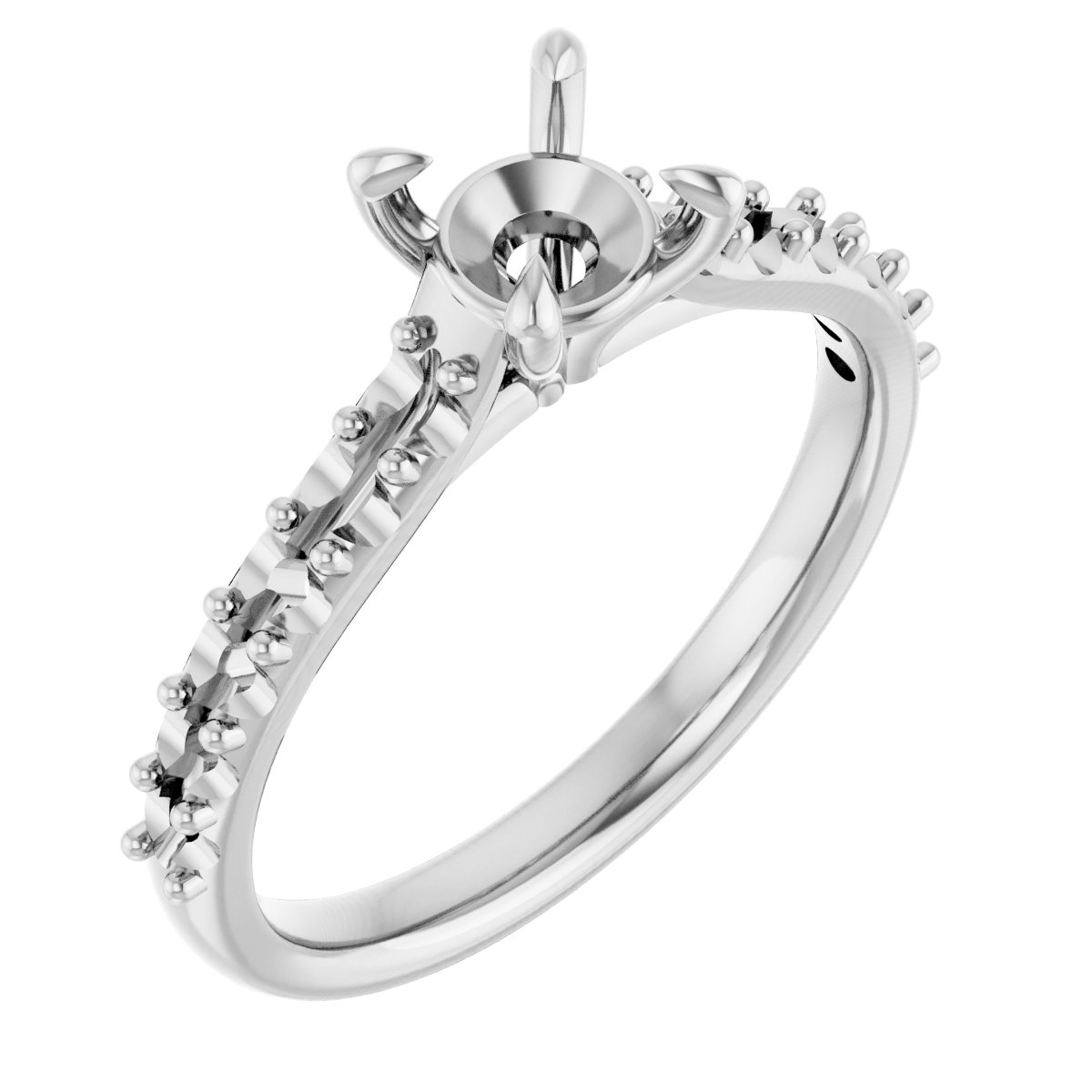 Claw-Prong Accented Engagement Ring