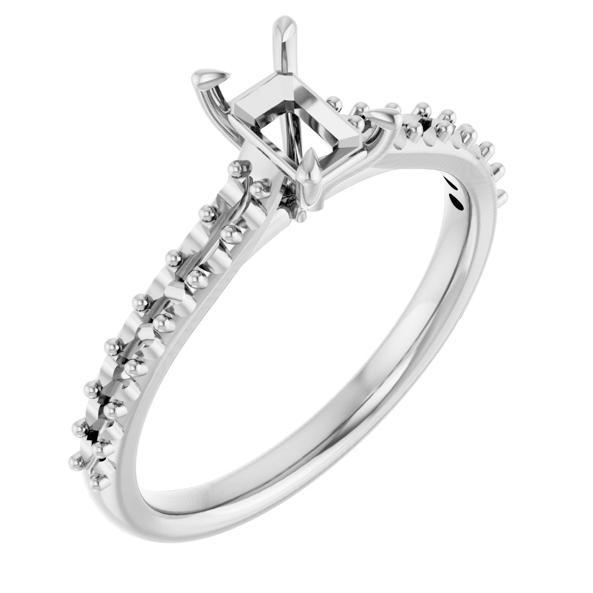 Claw-Prong Accented Engagement Ring