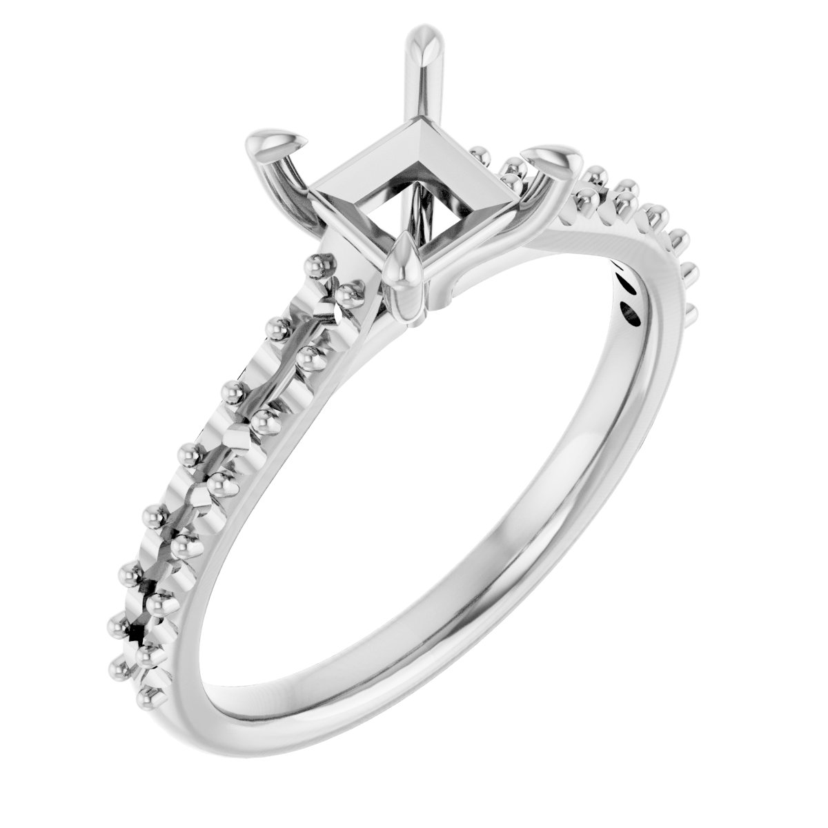 Claw-Prong Accented Engagement Ring