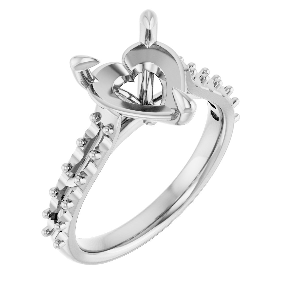Claw-Prong Accented Engagement Ring
