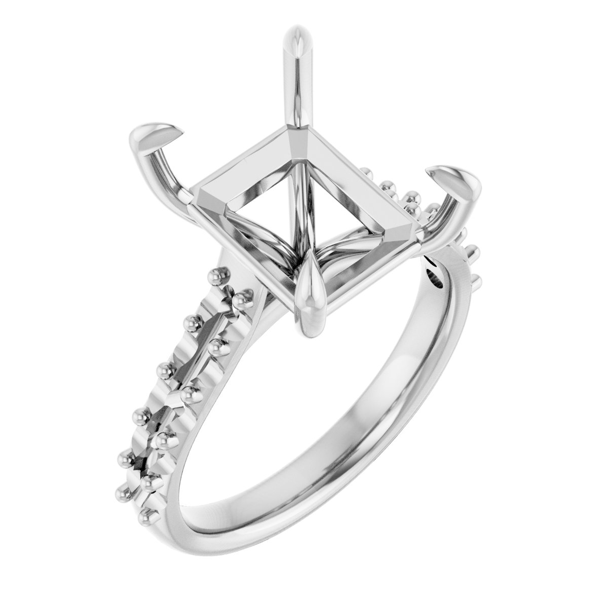 Claw-Prong Accented Engagement Ring