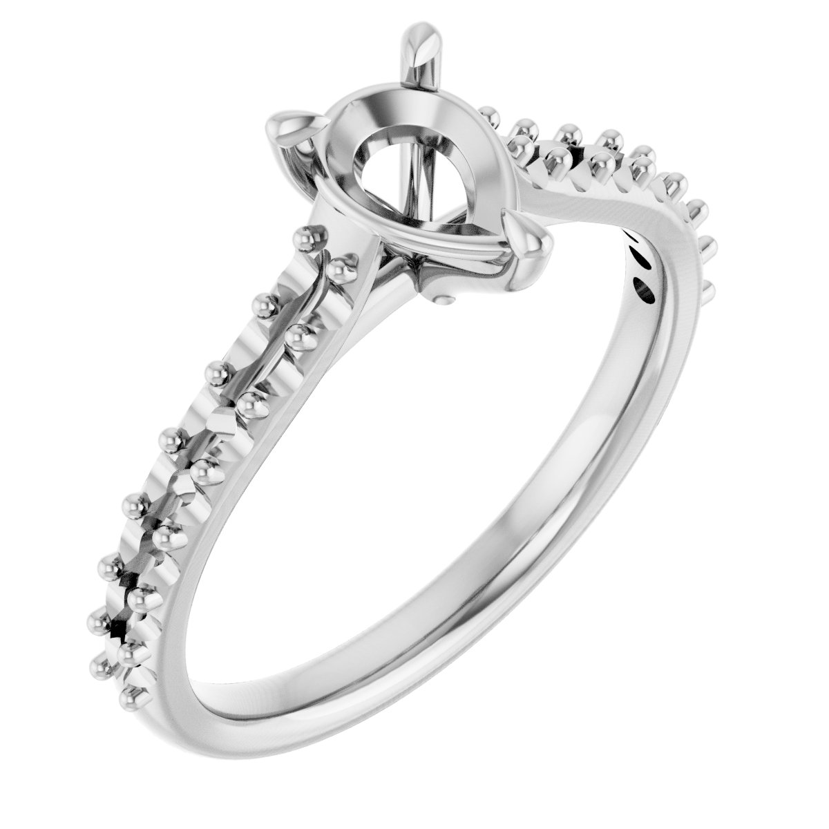 Claw-Prong Accented Engagement Ring