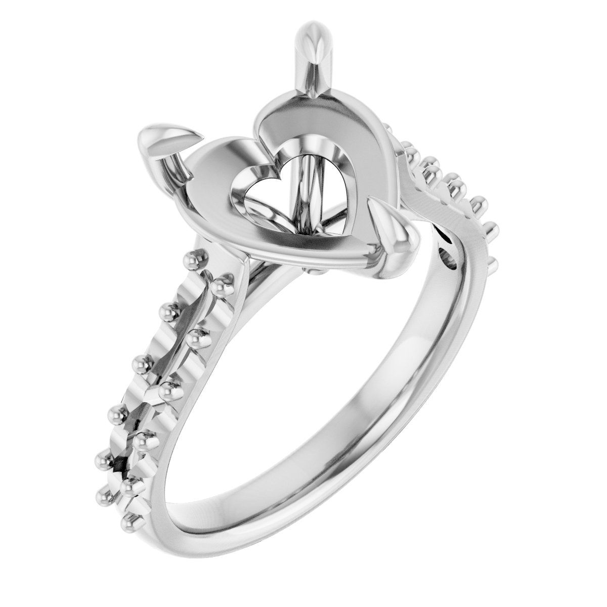Claw-Prong Accented Engagement Ring