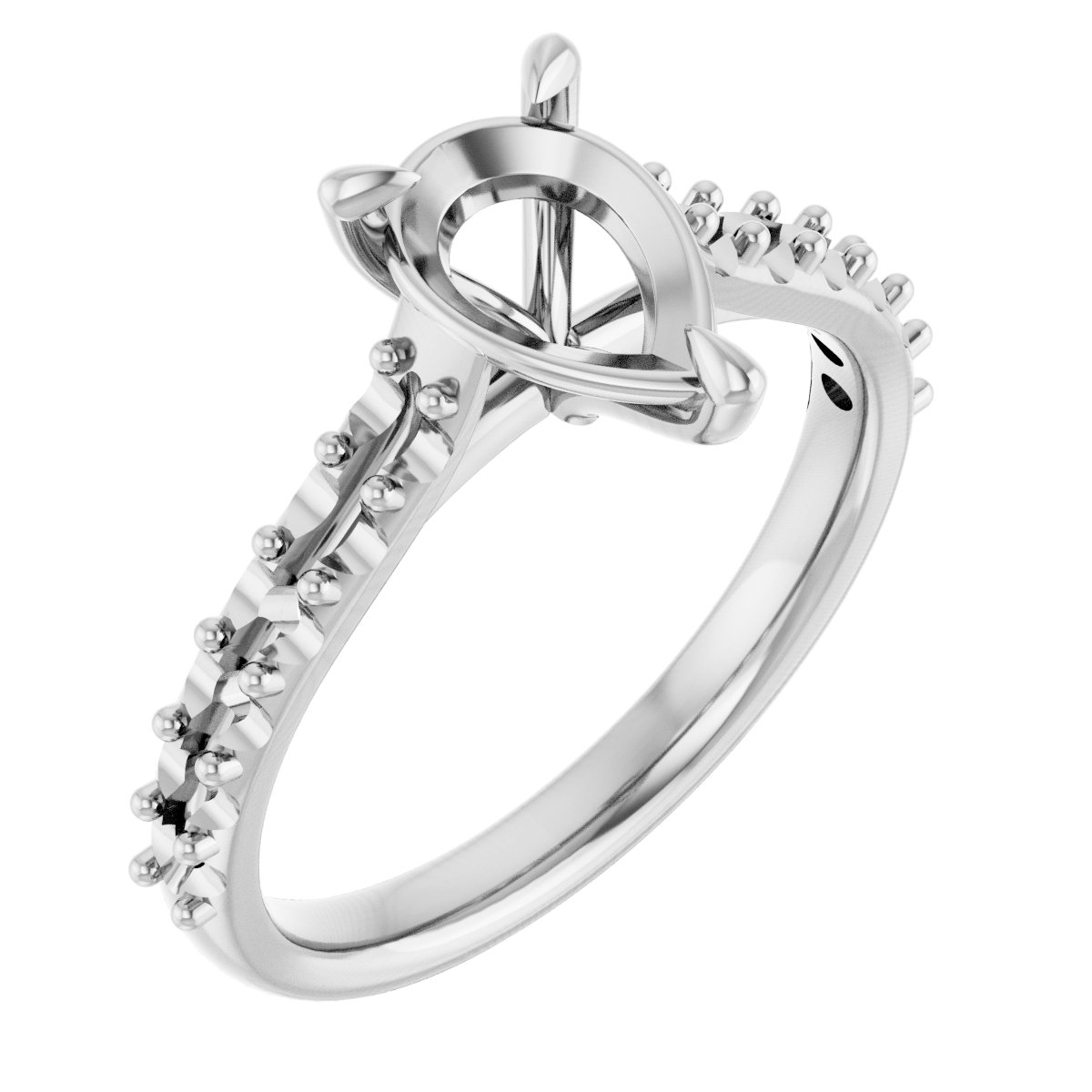 Claw-Prong Accented Engagement Ring