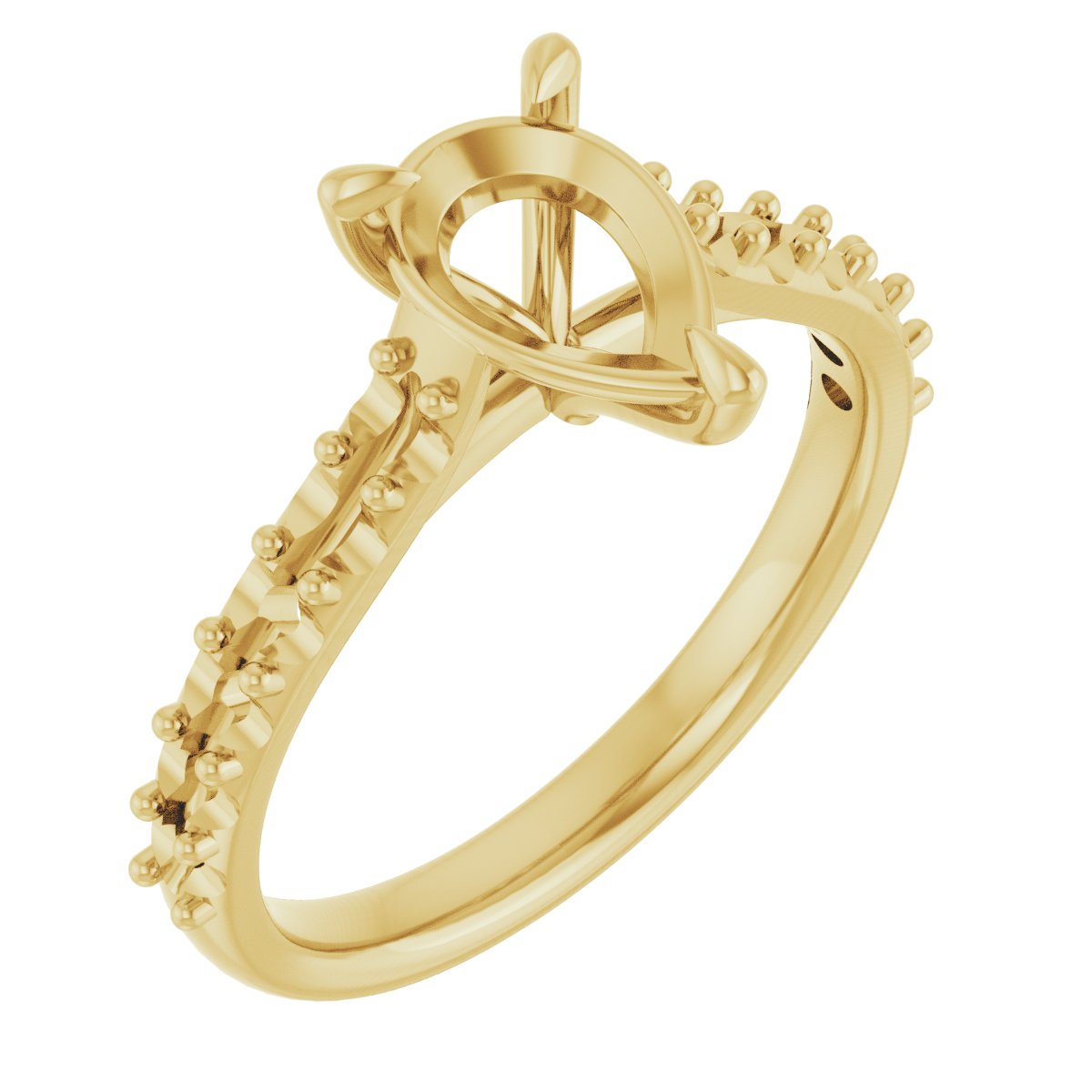 Claw-Prong Accented Engagement Ring