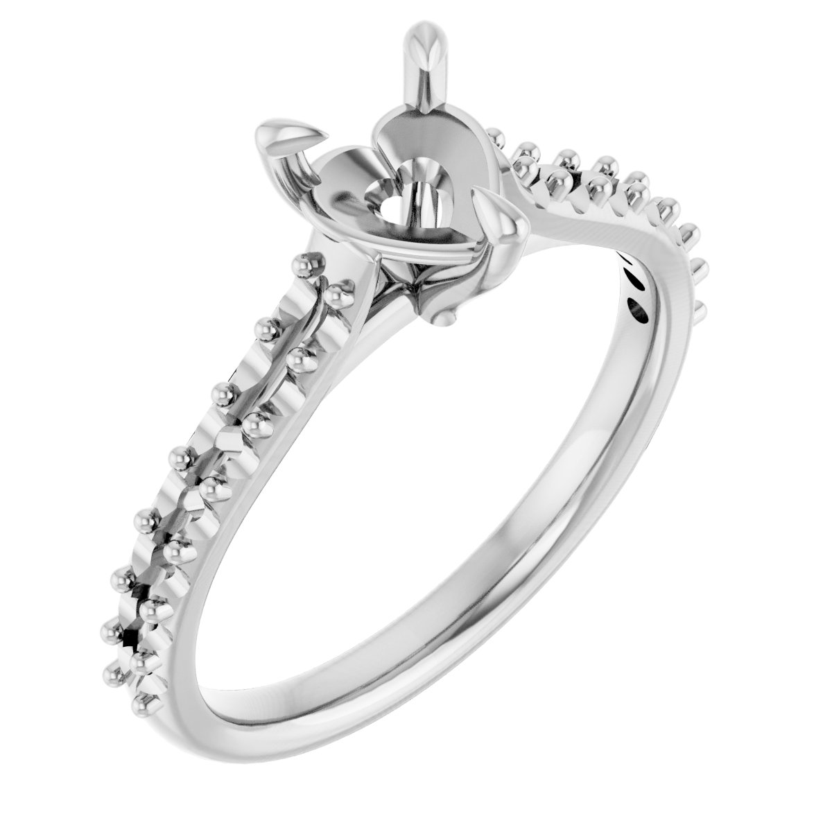 Claw-Prong Accented Engagement Ring