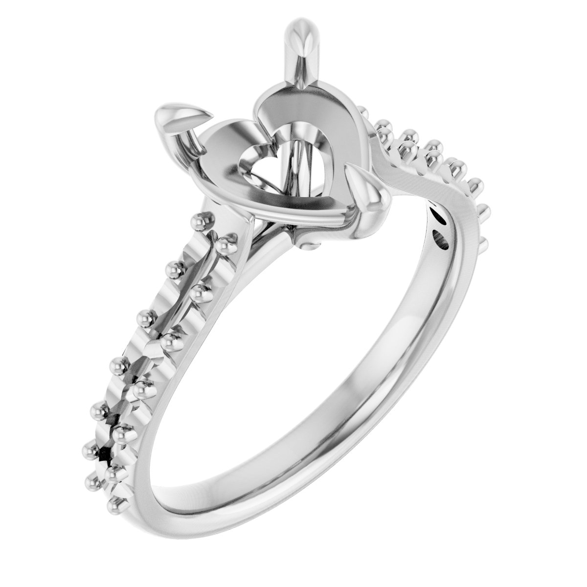 Claw-Prong Accented Engagement Ring