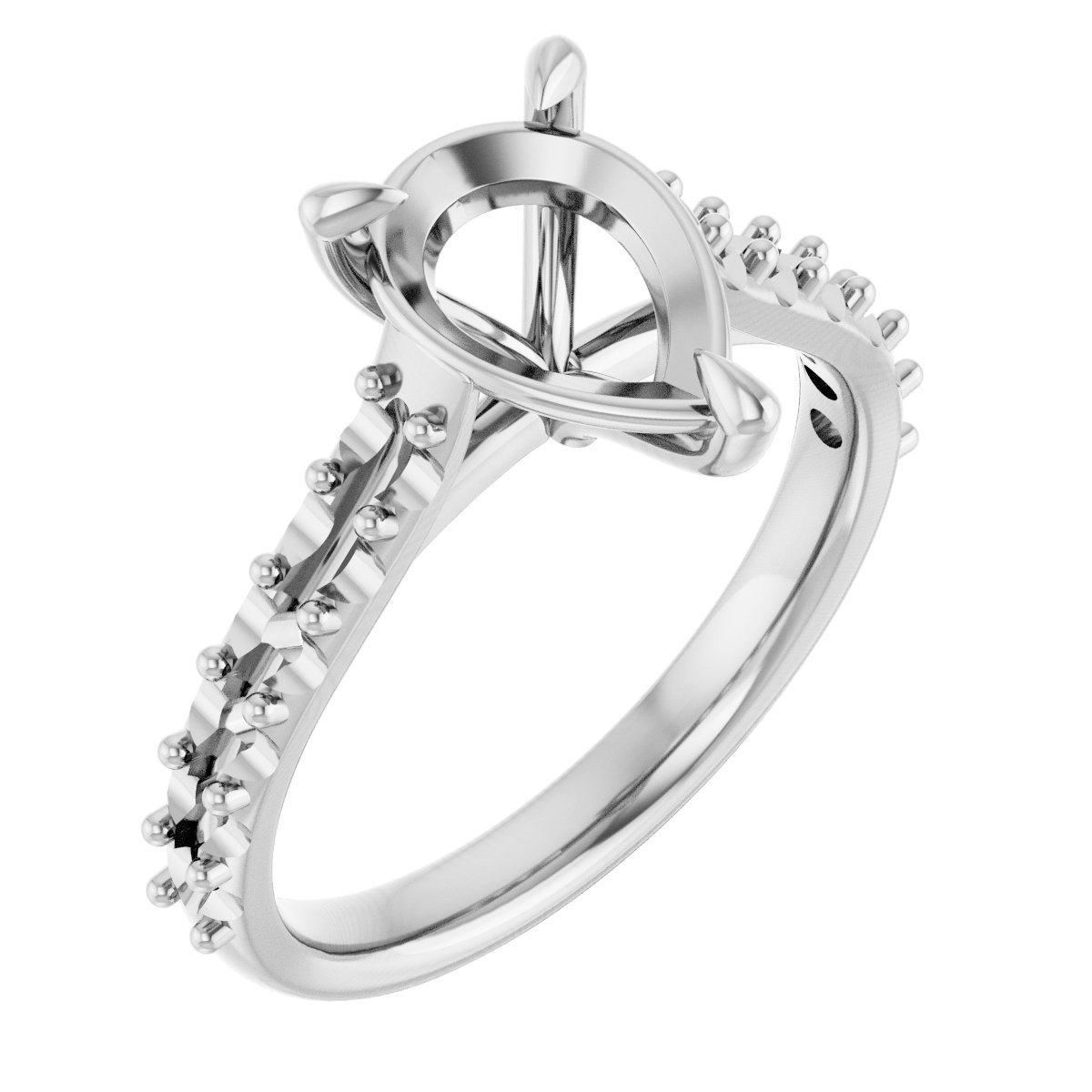 Claw-Prong Accented Engagement Ring