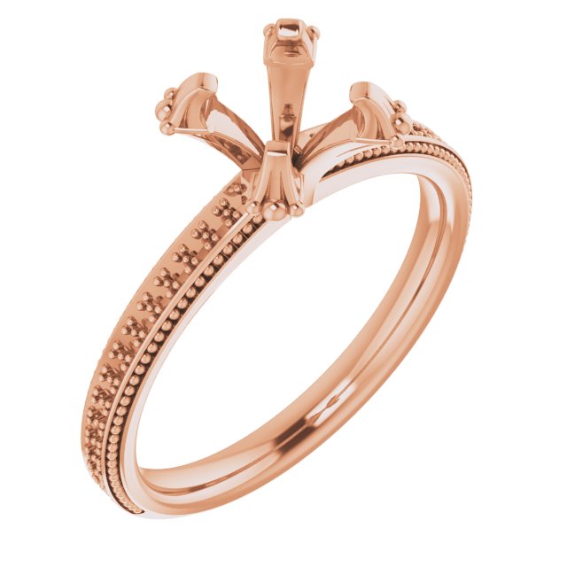 Accented Beaded Engagement Ring