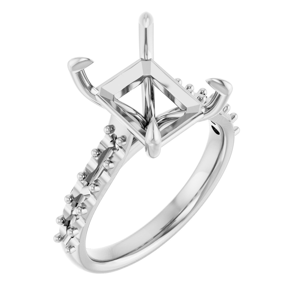 Claw-Prong Accented Engagement Ring