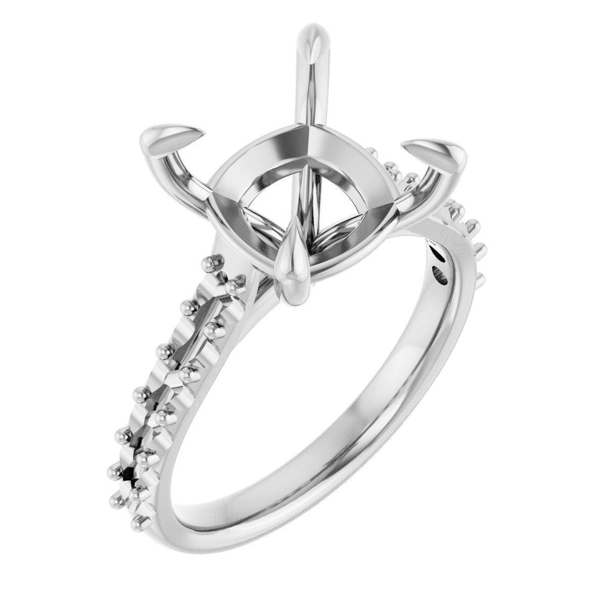 Claw-Prong Accented Engagement Ring