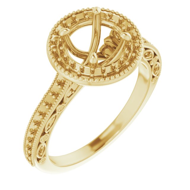 Halo-Style Vintage-Inspired Engagement Ring or Band