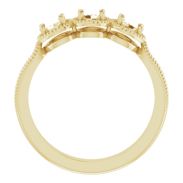 Alternative view of .05 CTW Natural Diamond 3-Stone Anniversary Band – 14K Yellow Gold