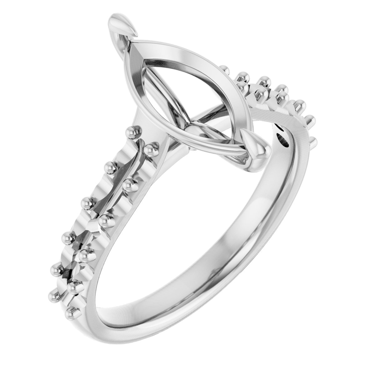 Claw-Prong Accented Engagement Ring