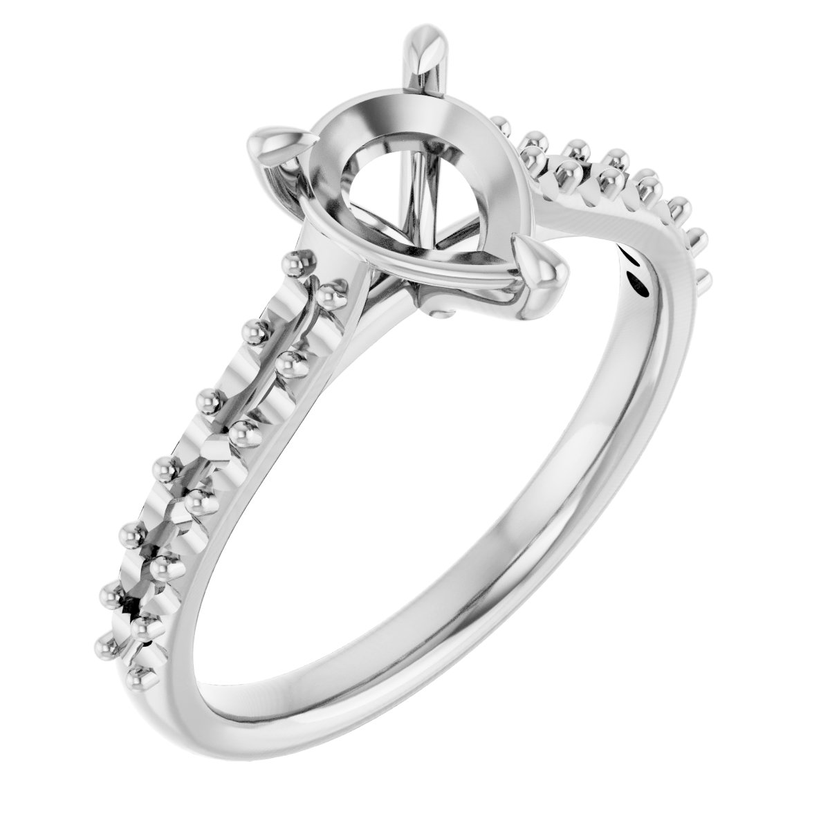 Claw-Prong Accented Engagement Ring