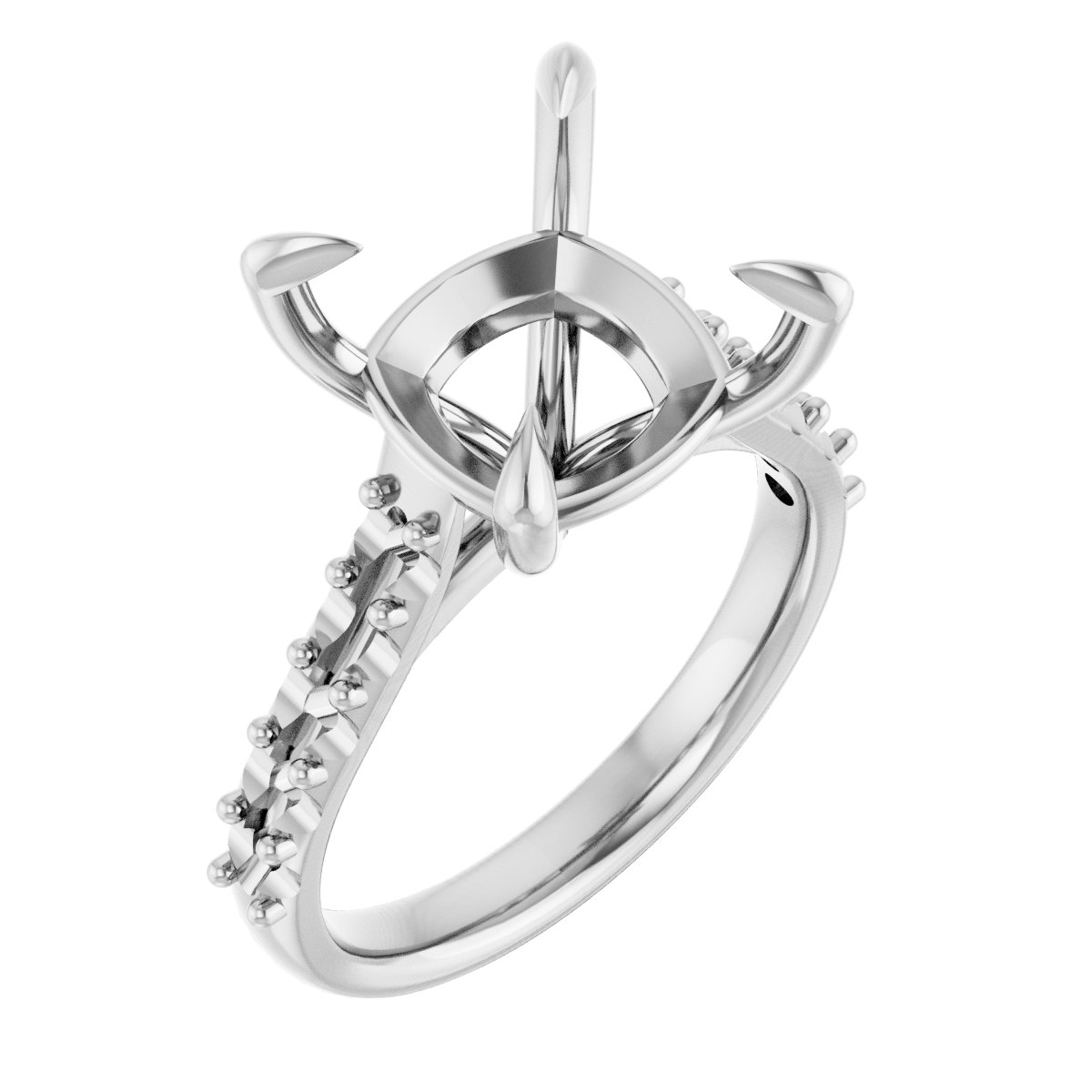 Claw-Prong Accented Engagement Ring