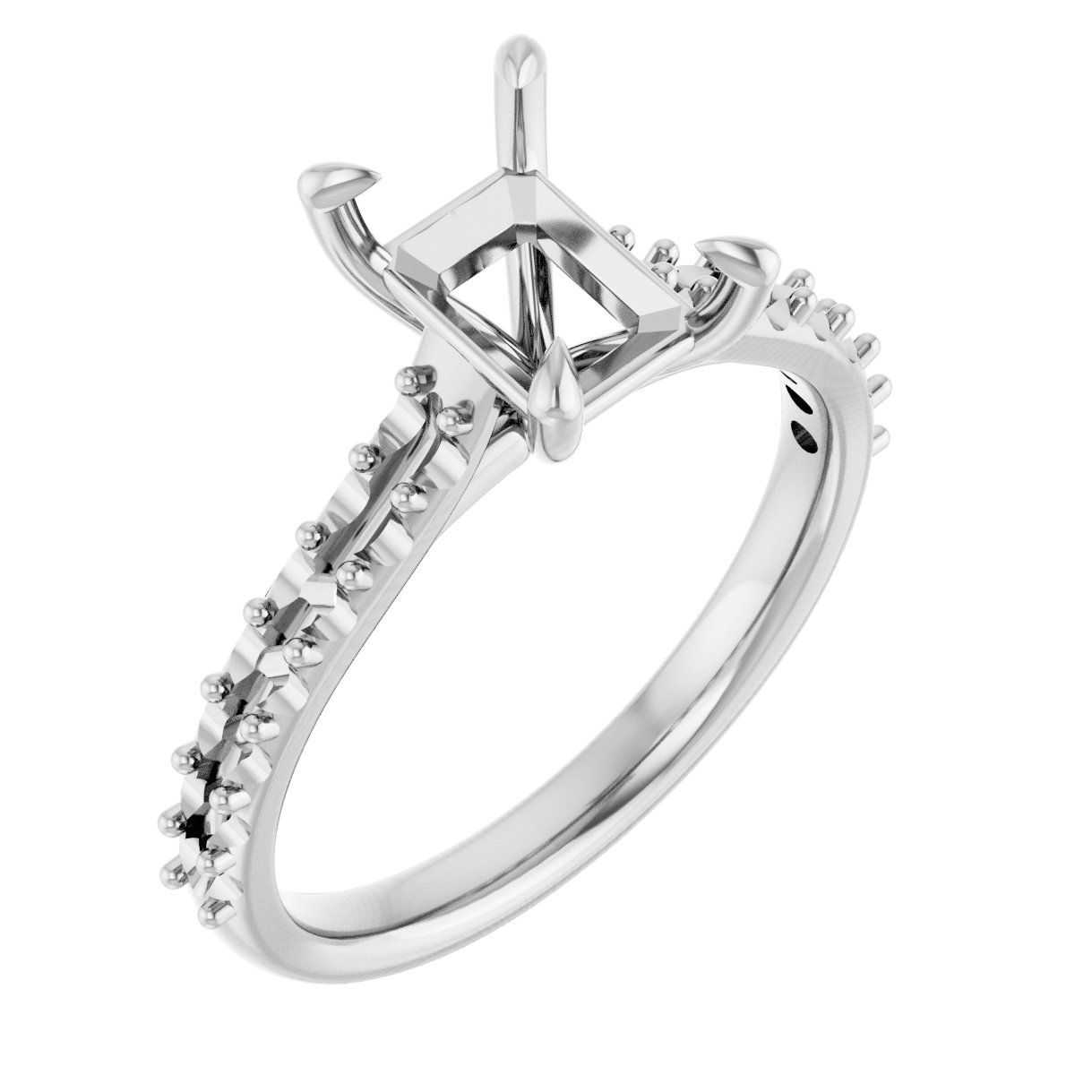 Claw-Prong Accented Engagement Ring