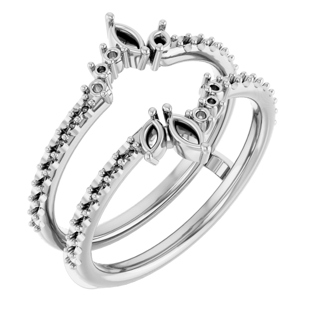 Platinum .50 CTW Diamond Ring Guard Ref 14932070