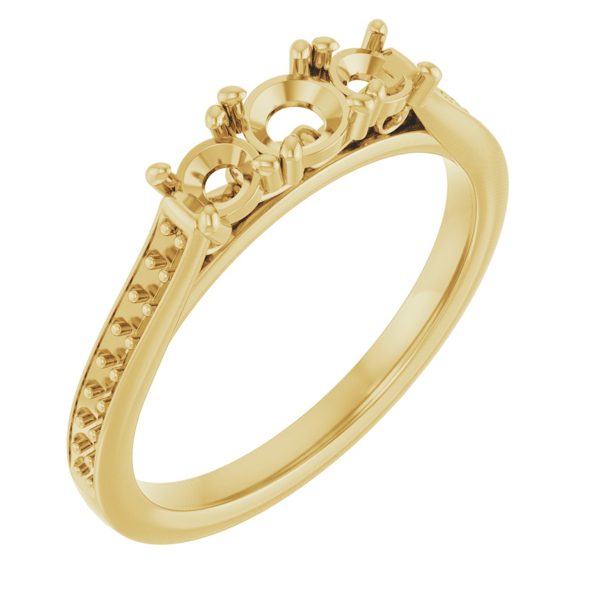 Three-Stone Sculptural Engagement Ring