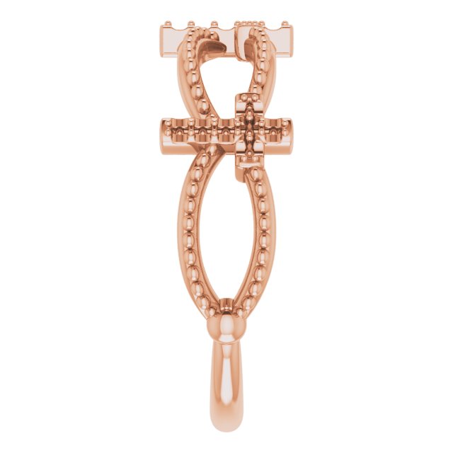 14K Rose .08 CTW Diamond Stackable Cross Ring