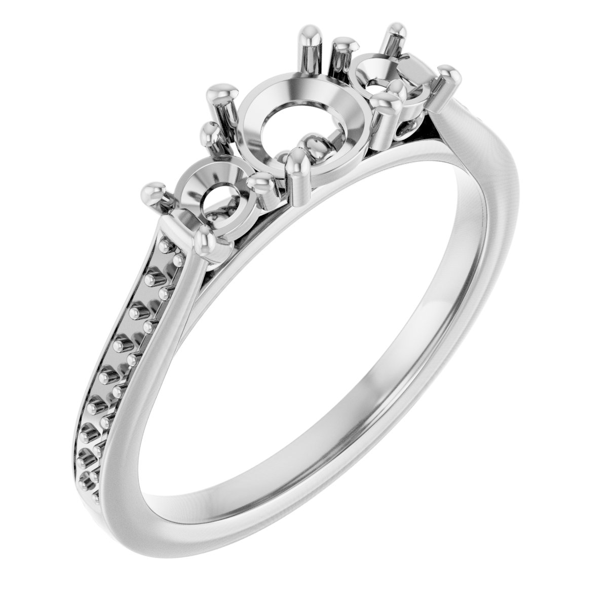 Three-Stone Sculptural Engagement Ring
