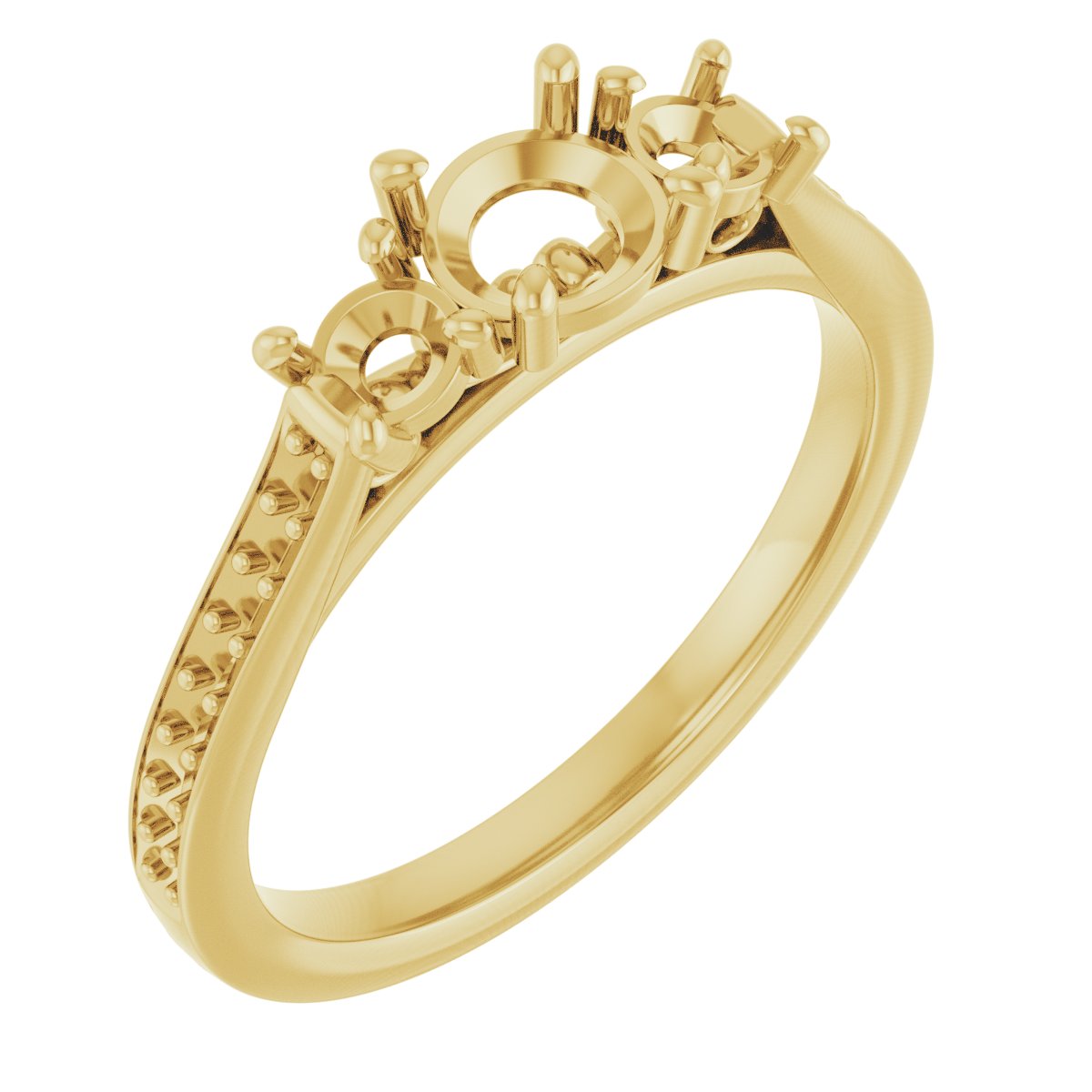 Three-Stone Sculptural Engagement Ring