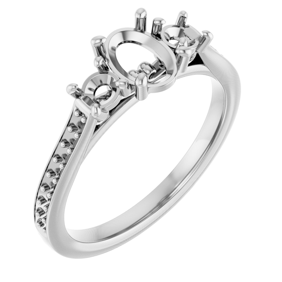 Three-Stone Sculptural Engagement Ring