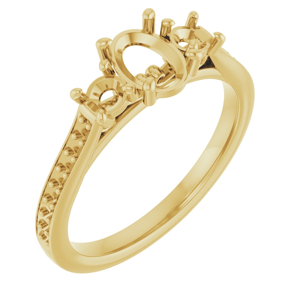 Three-Stone Sculptural Engagement Ring