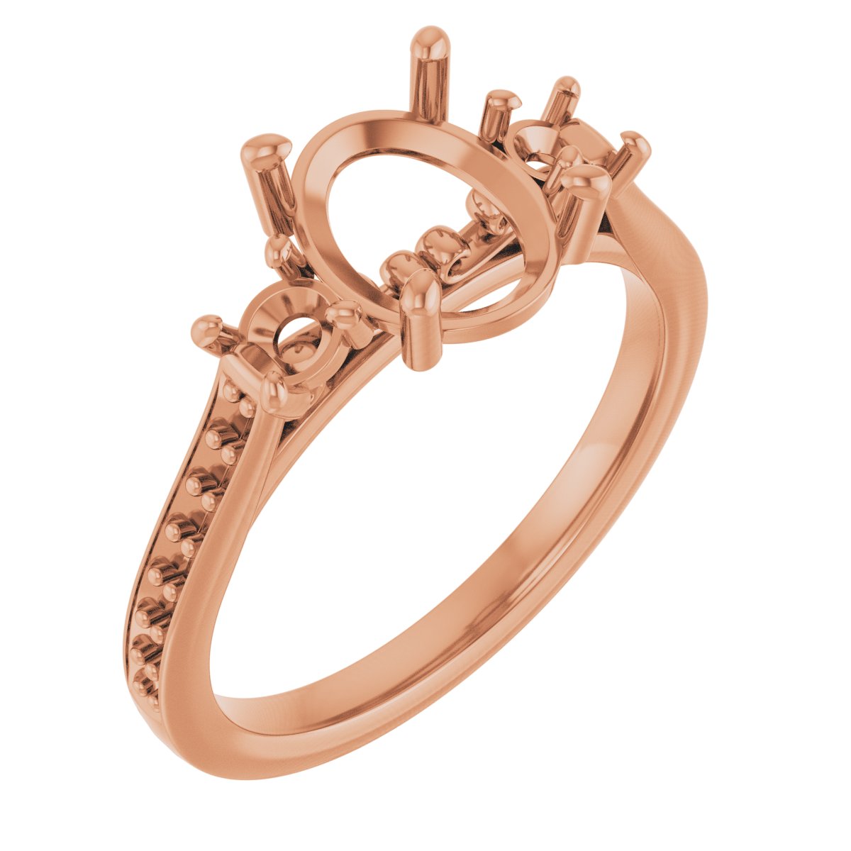 Three-Stone Sculptural Engagement Ring
