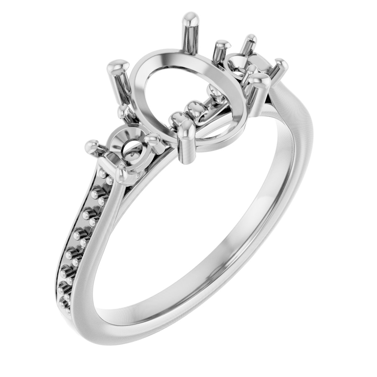Three-Stone Sculptural Engagement Ring