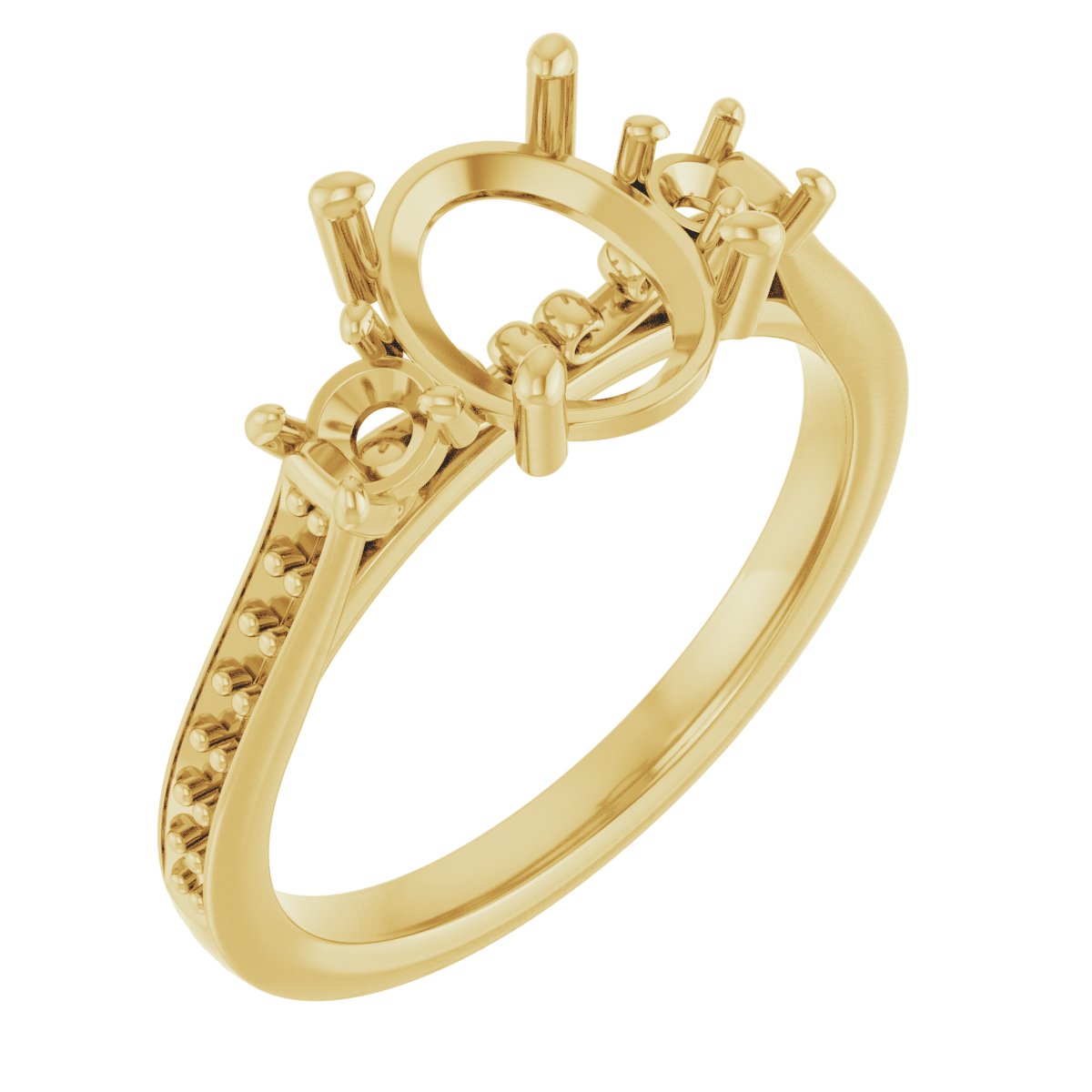Three-Stone Sculptural Engagement Ring