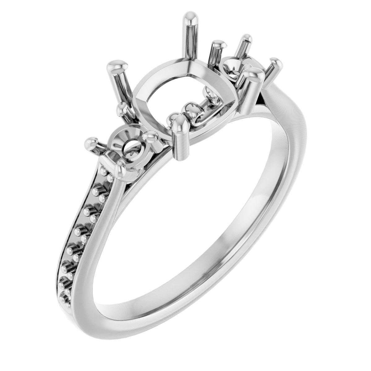 Three-Stone Sculptural Engagement Ring