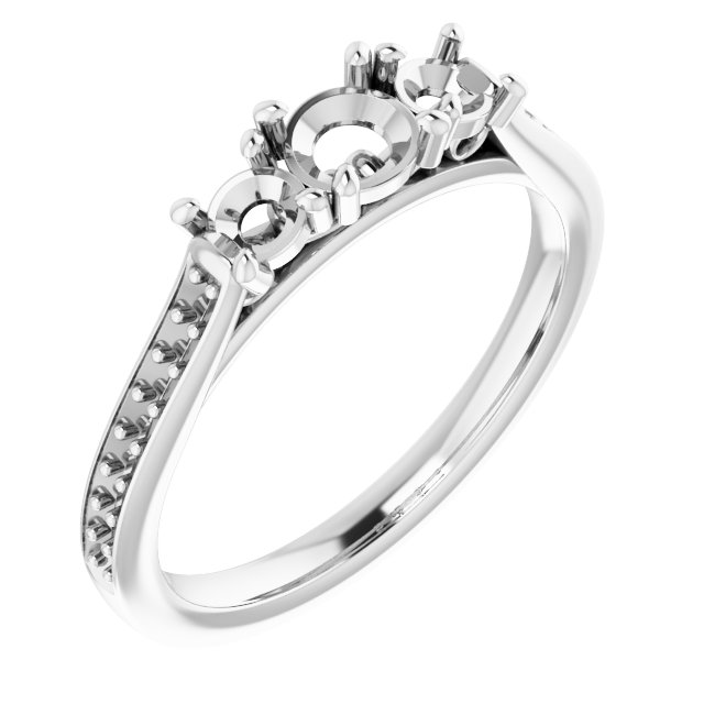 Three-Stone Sculptural Engagement Ring