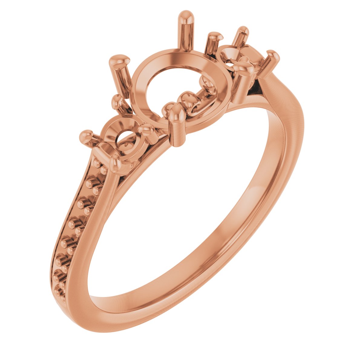 Three-Stone Sculptural Engagement Ring