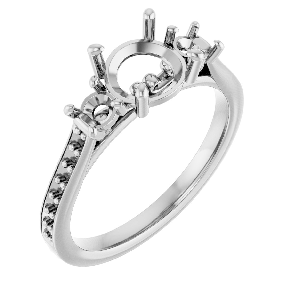 Three-Stone Sculptural Engagement Ring