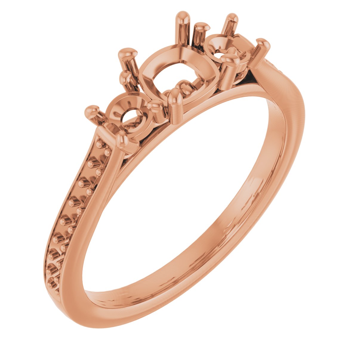 Three-Stone Sculptural Engagement Ring