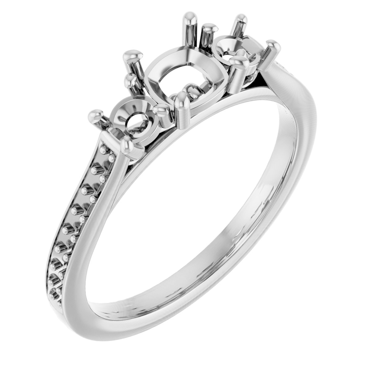 Three-Stone Sculptural Engagement Ring