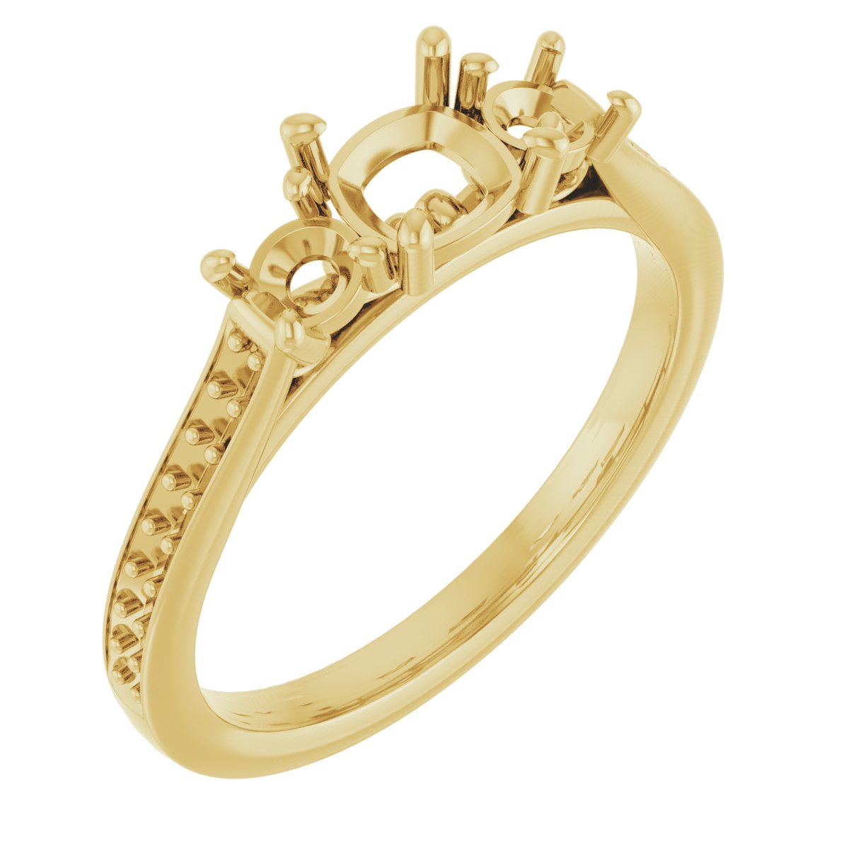 Three-Stone Sculptural Engagement Ring