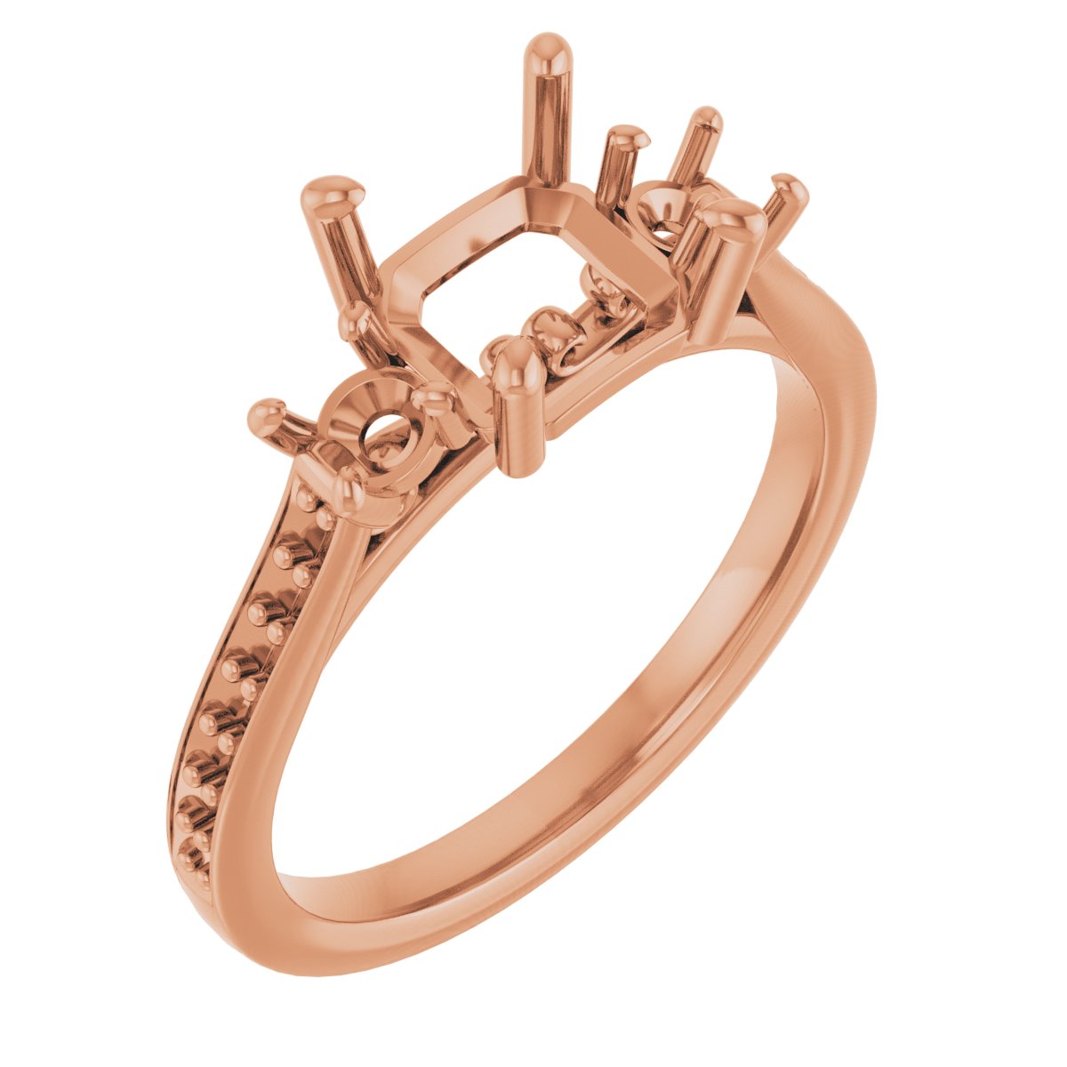 Three-Stone Sculptural Engagement Ring