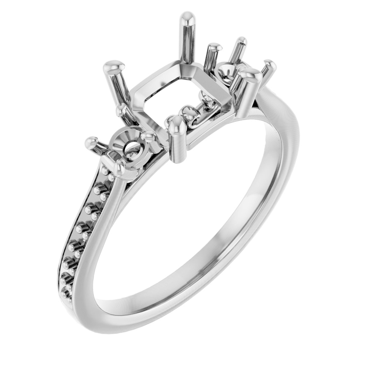 Three-Stone Sculptural Engagement Ring